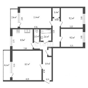 Продается 4-комн. квартира, 77,2 м²