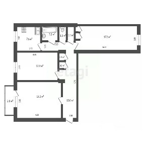 Продается 3-комн. квартира, 76,6 м²