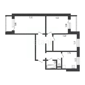 Продается 3-комн. квартира, 74,4 м²