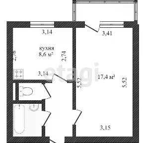 Продается 1-комн. квартира, 35 м²