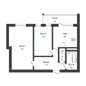 Продается 2-комн. квартира, 57 м²