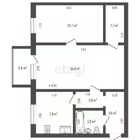 Продается 2-комн. квартира, 42,3 м²