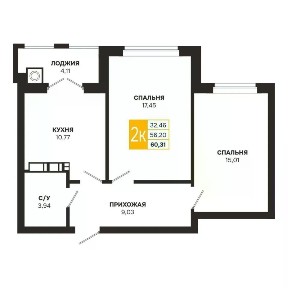Продается 2-комн. квартира, 68,5 м²