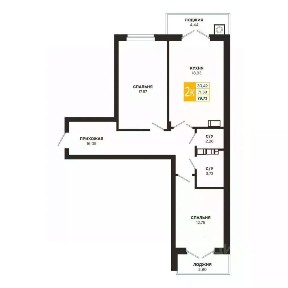 Продается 2-комн. квартира, 79,7 м²