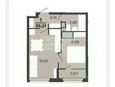 Продается 1-комн. квартира, 35,21 м²