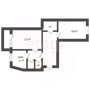 Продается 2-комн. квартира, 60 м²