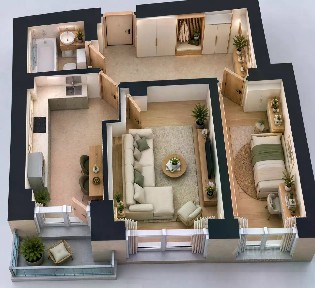 Продается квартира свободной планировки, 53 м²