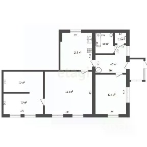 Продается 1-этажный дом, 74,6 м²