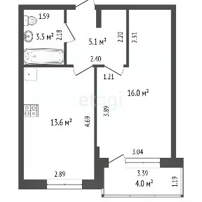 Продается 1-комн. квартира, 40,3 м²