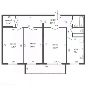 Продается 3-комн. квартира, 76,1 м²