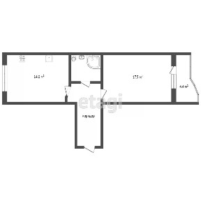 Продается 1-комн. квартира, 47 м²