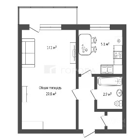 Продается 1-комн. квартира, 30 м²