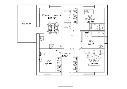 Продается 1-этажный дом, 70 м²