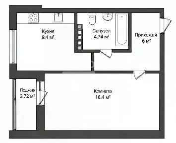 Продается 1-комн. квартира, 36,2 м²