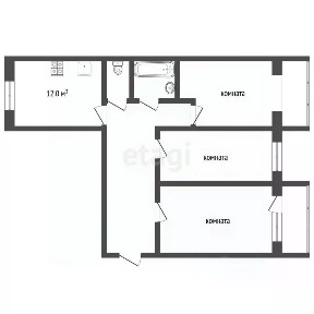 Продается 3-комн. квартира, 60,4 м²