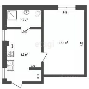 Продается 1-комн. квартира, 25,3 м²