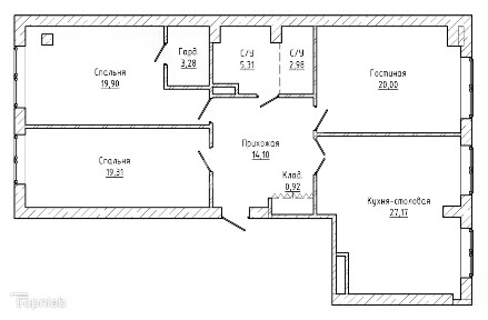 Продается 3-комн. квартира, 114 м²