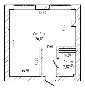 Продается студия, 30 м²