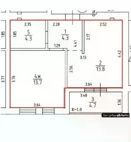 Продается 1-комн. квартира, 36,1 м²