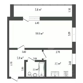 Продается 1-комн. квартира, 36,4 м²