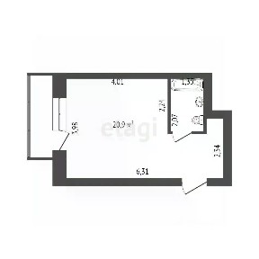 Продается студия, 23,7 м²