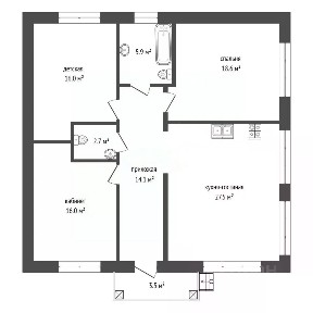 Продается 1-этажный дом, 105 м²