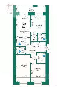 Продается 4-комн. квартира, 78,1 м²