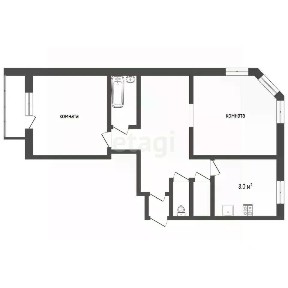 Продается 2-комн. квартира, 60,8 м²