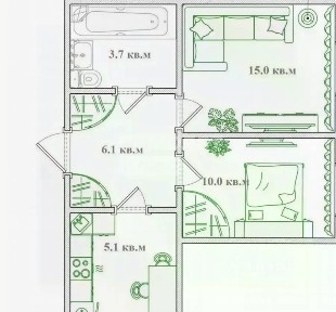 Продается 2-комн. квартира, 37,4 м²