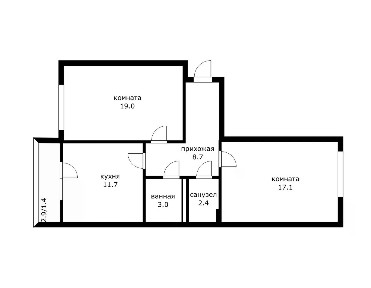Продается 2-комн. квартира, 62,7 м²