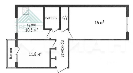 Продается 2-комн. квартира, 46,9 м²
