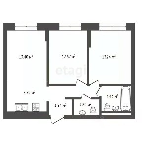 Продается 3-комн. квартира, 59,1 м²