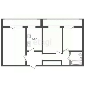 Продается 4/45 квартиры, 79/8 м²