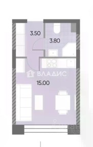 Продается студия, 22,3 м²