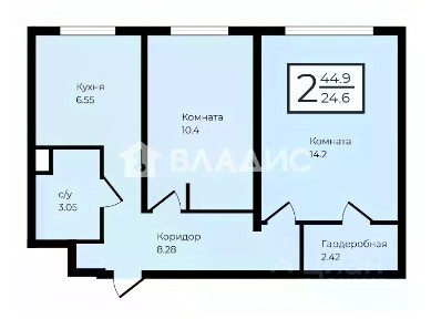 Продается 2-комн. квартира, 44,9 м²