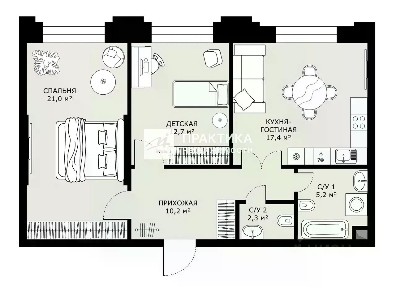 Продается 3-комн. квартира, 68,8 м²