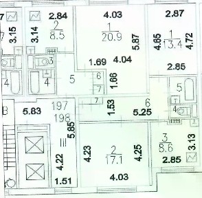 Продается 2-комн. квартира, 52,4 м²