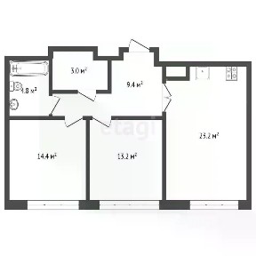 Продается 2-комн. квартира, 68 м²