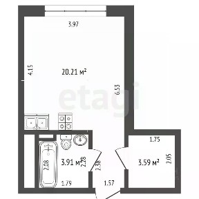Продается студия, 28,7 м²