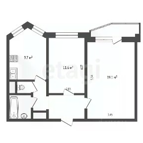 Продается 2-комн. квартира, 51,4 м²