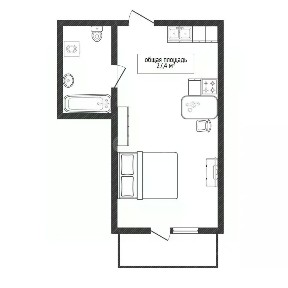 Продается студия, 27,4 м²