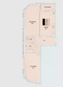 Продается 2-комн. квартира, 69,3 м²