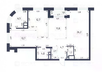 Продается 2-комн. квартира, 86 м²