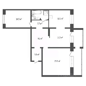 Продается 3-комн. квартира, 82,1 м²