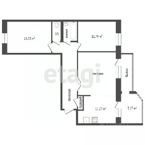 Продается 3-комн. квартира, 68,7 м²