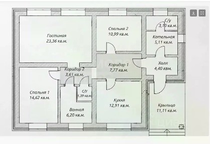 Продается 1-этажный коттедж, 93,5 м²