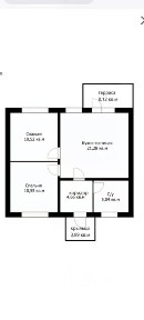 Продается 1-этажный дом, 52 м²