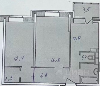 Продается 2-комн. квартира, 54 м²