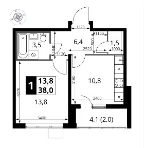 Продается 1-комн. квартира, 36 м²