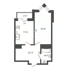Продается 1-комн. квартира, 48,4 м²